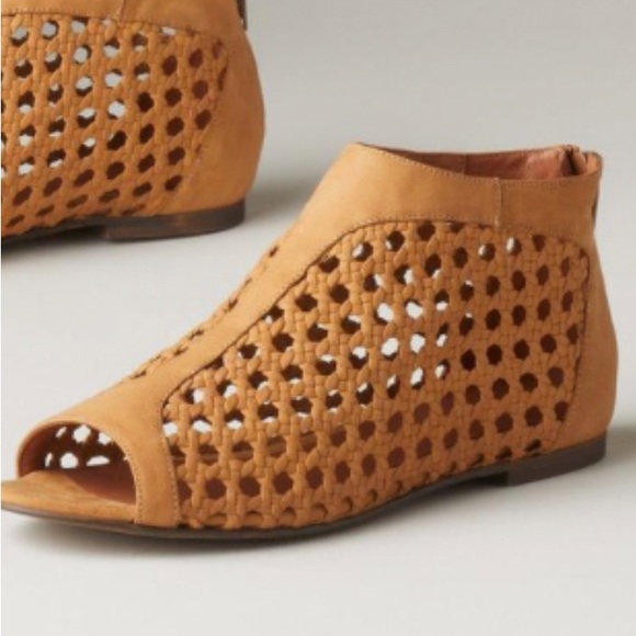 Sundance Leather Woven Peep Toe Delphia Sandal Caning Size 38 - Picture 1 of 13